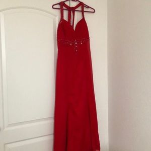 Jeweled Red Long Dress